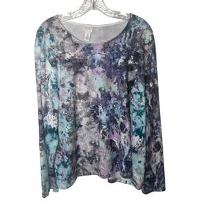 Weekends by Chico's Abstract Print Long‎ Sleeve Top Women's Size 3 XL